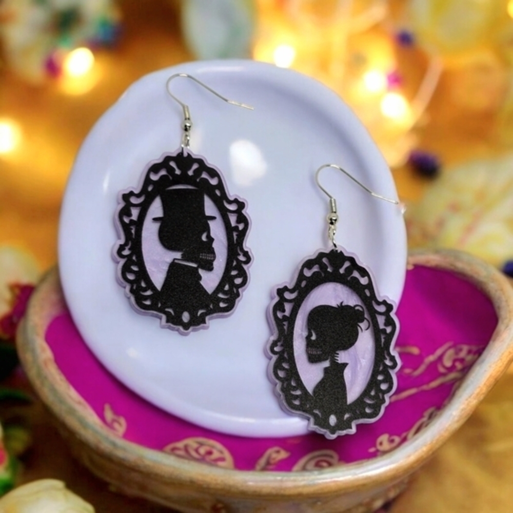 NEW Women's Gothic‎ Purple Mirror Corpse Couple Fashion Earrings